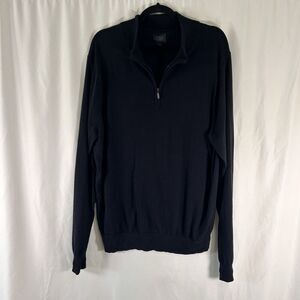 14th and Union Cashmere Blend Sweater Men's XL Navy Blue 1/4 Zip Pullover